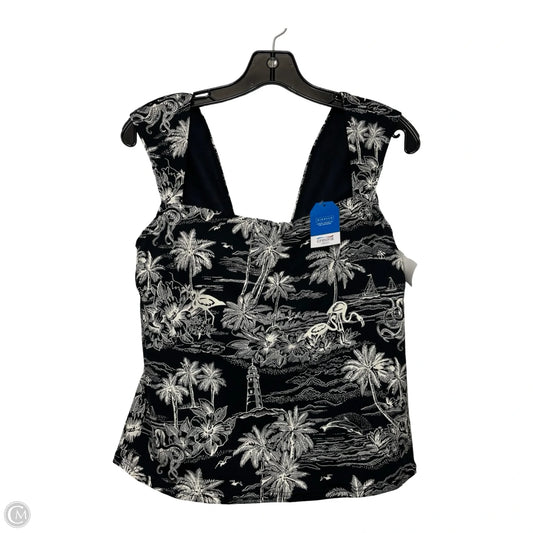 Swimsuit Top By Lands End In Black & Cream, Size: 10