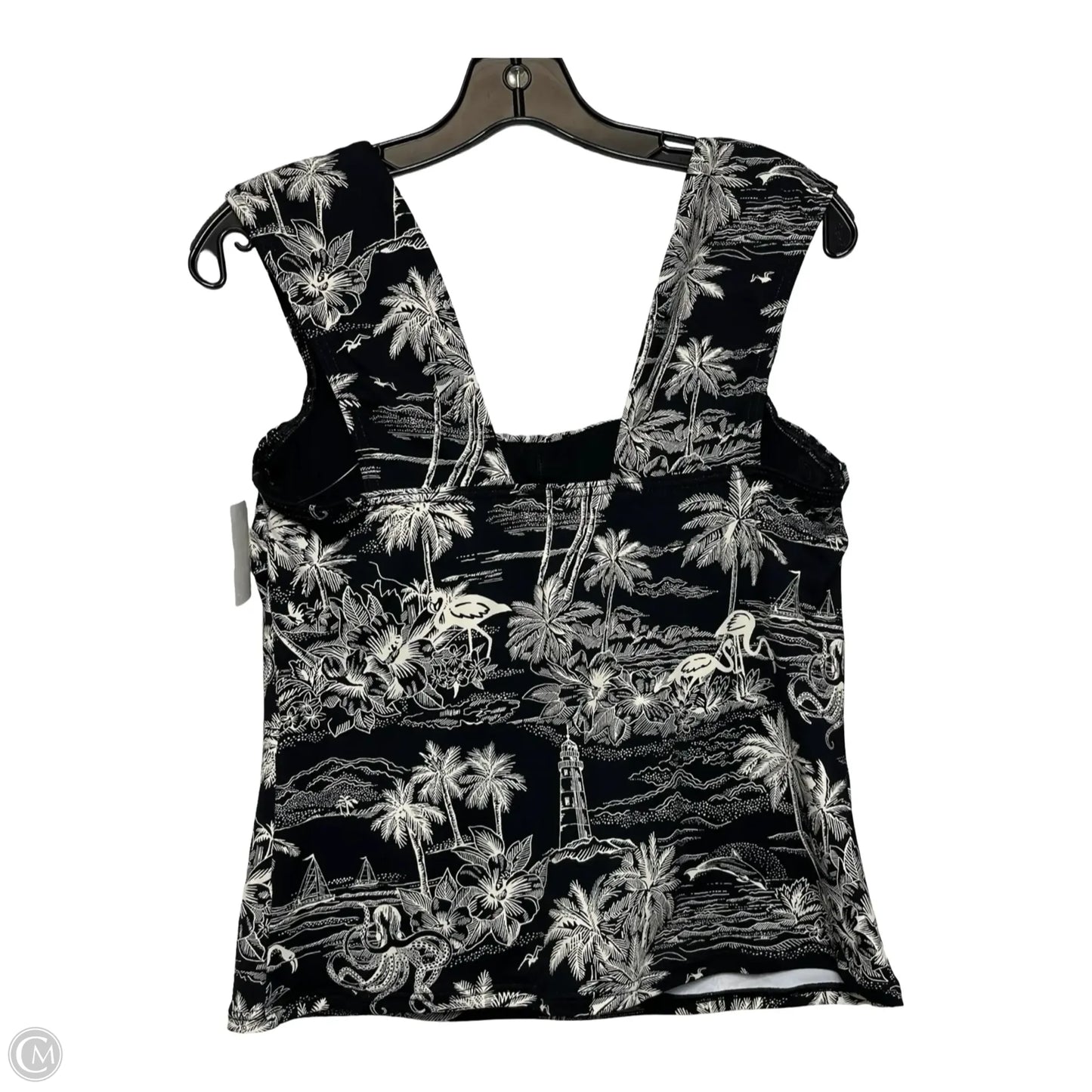 Swimsuit Top By Lands End In Black & Cream, Size: 10