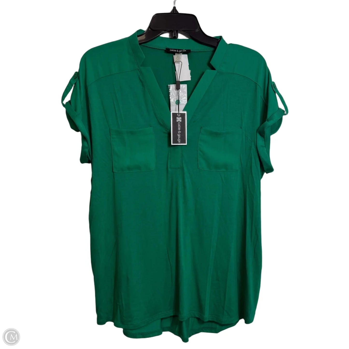 Top Short Sleeve By Cable And Gauge In Green, Size: Xl