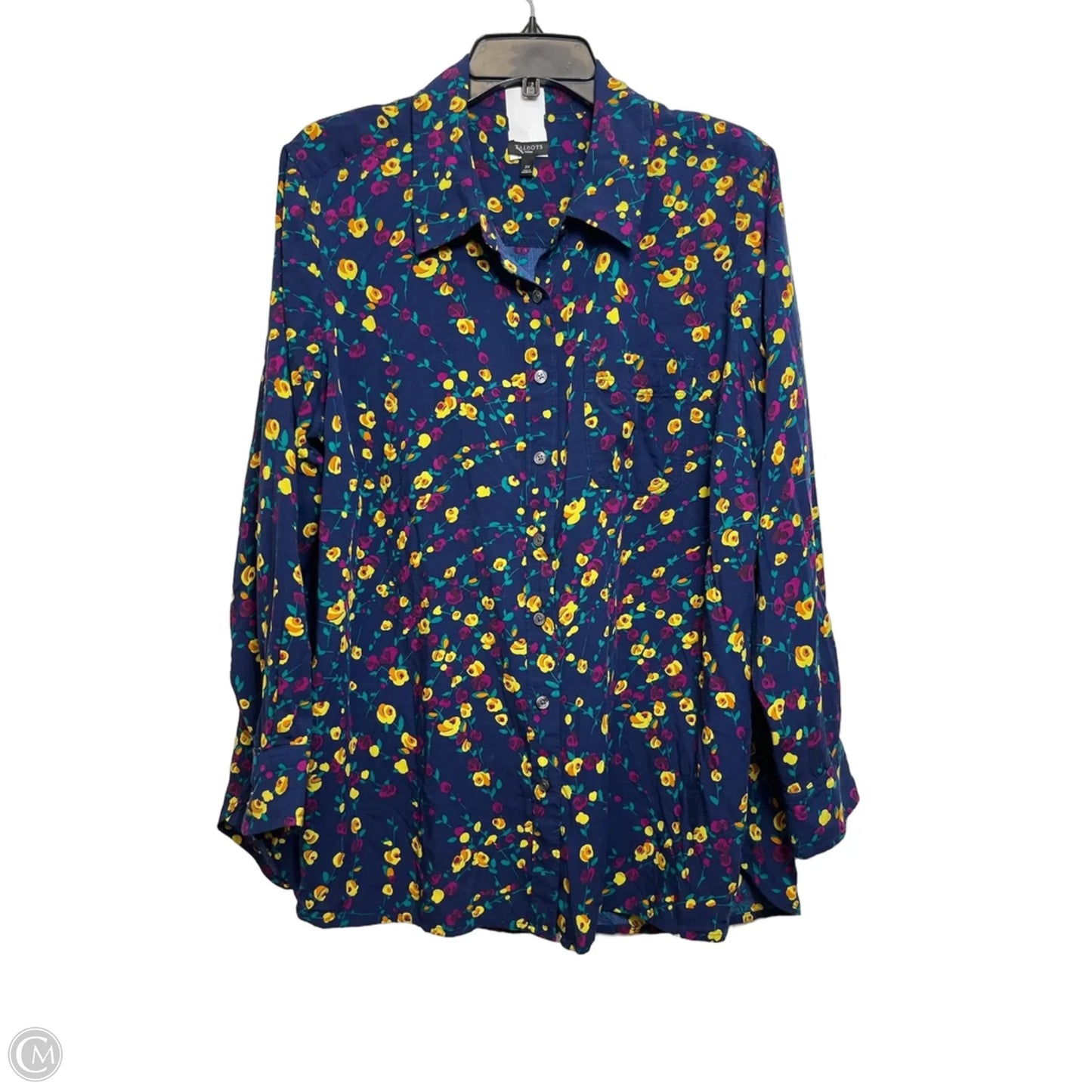 Top Long Sleeve By Talbots In Navy, Size: 2x