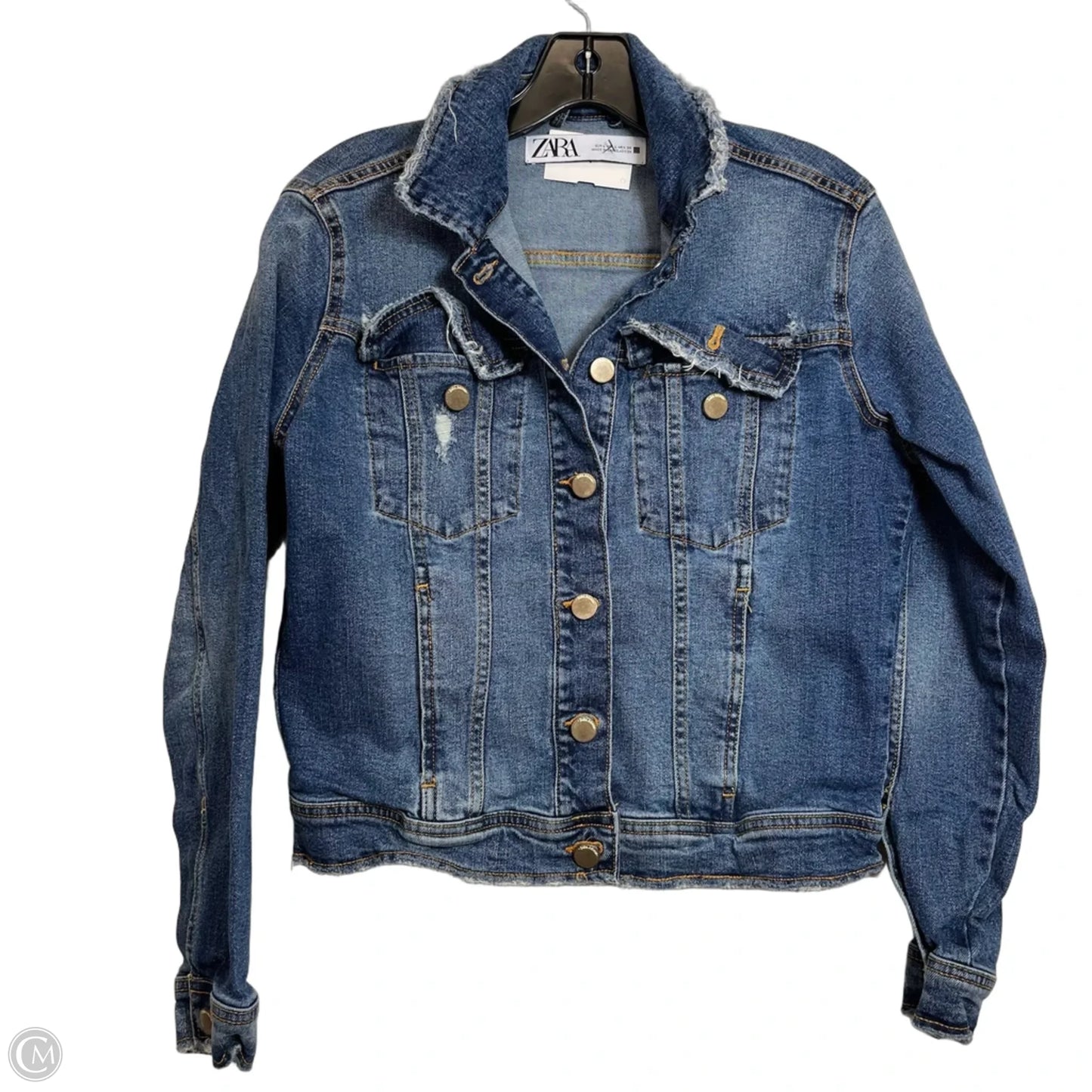 Jacket Denim By Zara In Blue Denim, Size: L