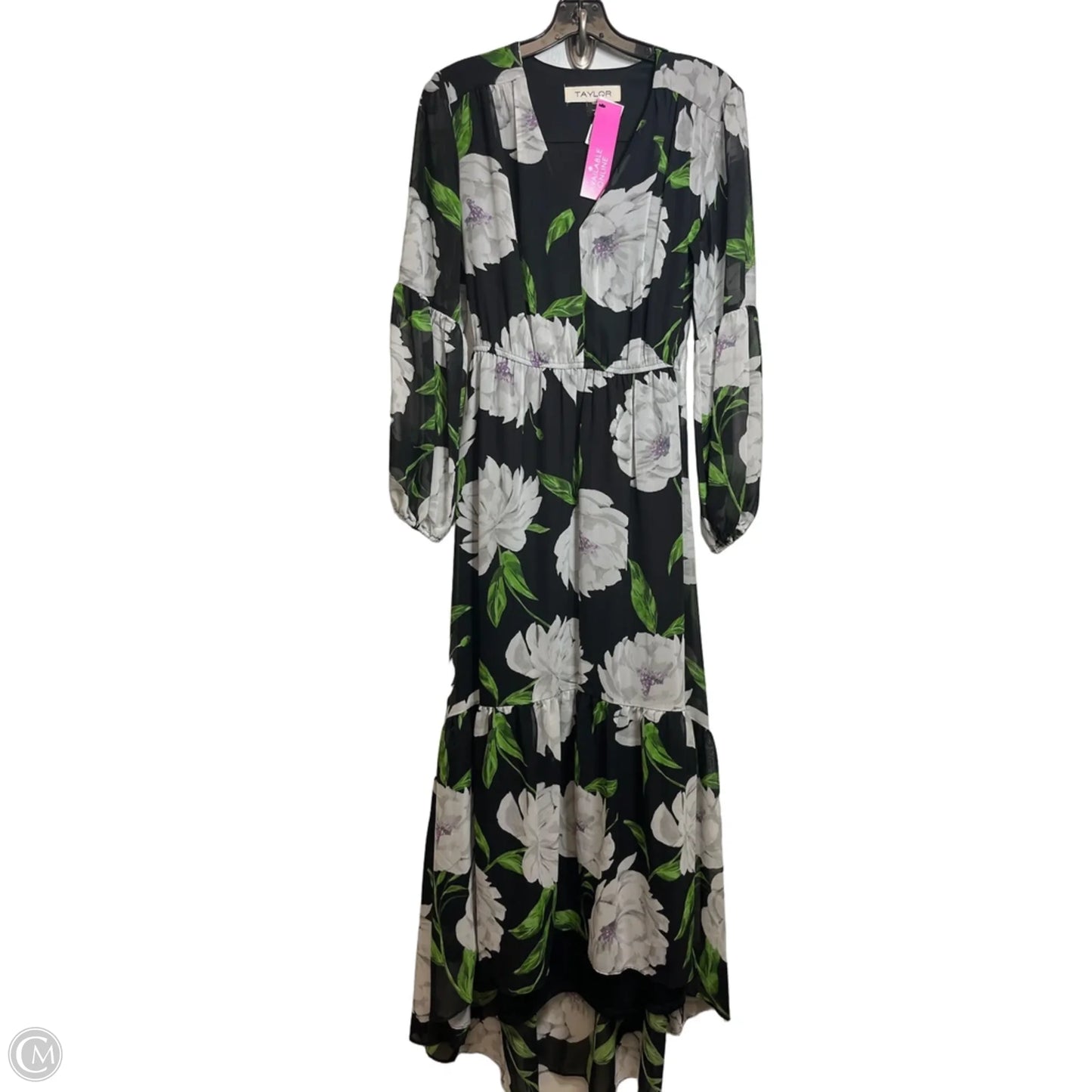 Dress Casual Maxi By Taylor In Black & Green, Size: S
