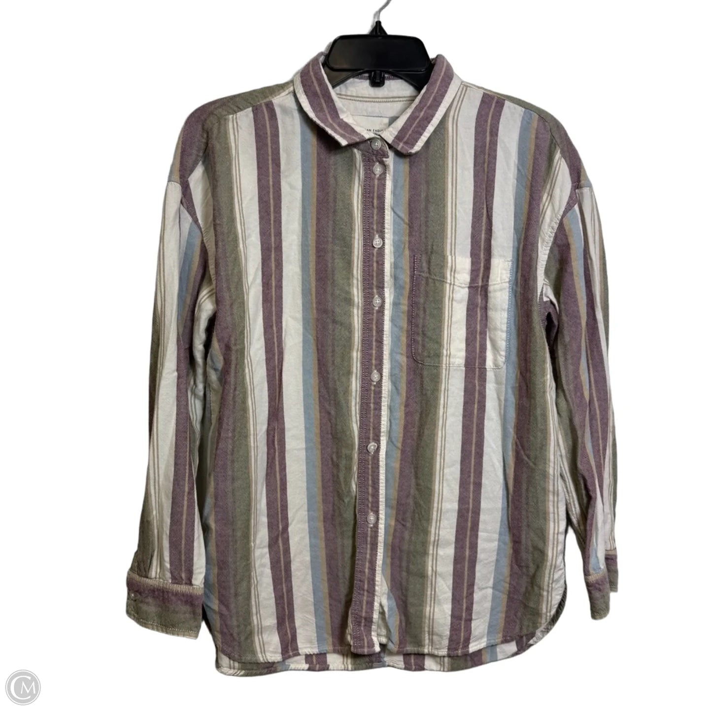 Top Long Sleeve By American Eagle In Purple, Size: S