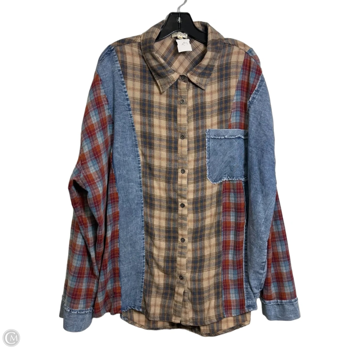 Top Long Sleeve By ODDY In Plaid Pattern, Size: 2XL