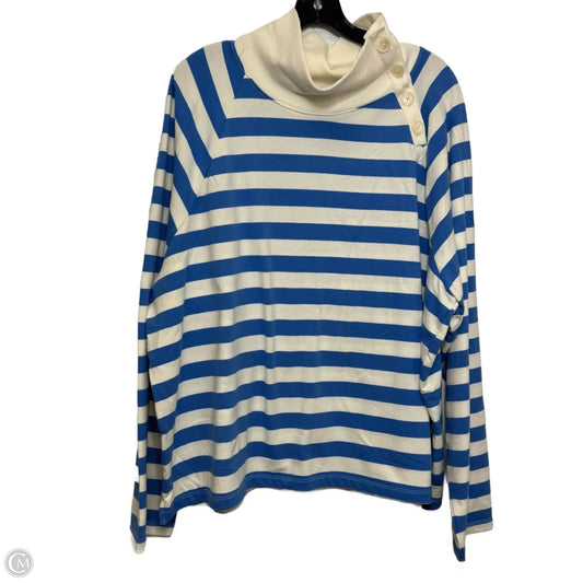 Sweatshirt Collar By J. Crew In Blue & White, Size: 3x