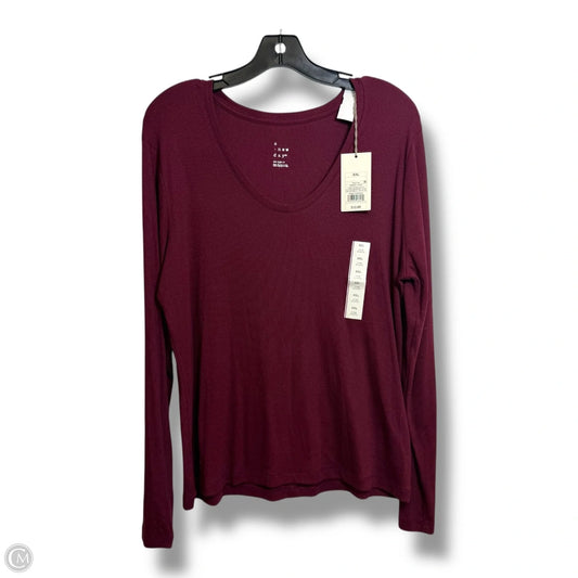 Top Long Sleeve By A New Day In Maroon, Size: Xxl
