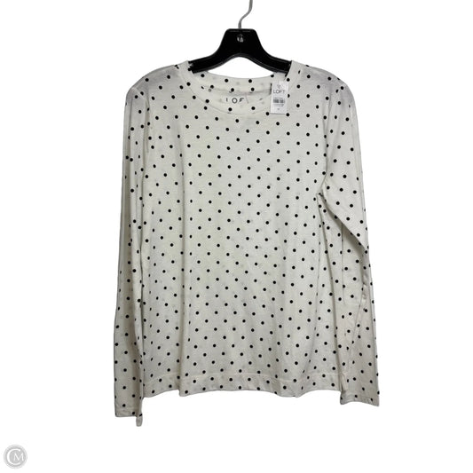 Top Long Sleeve Basic By Loft In Black & White, Size: M