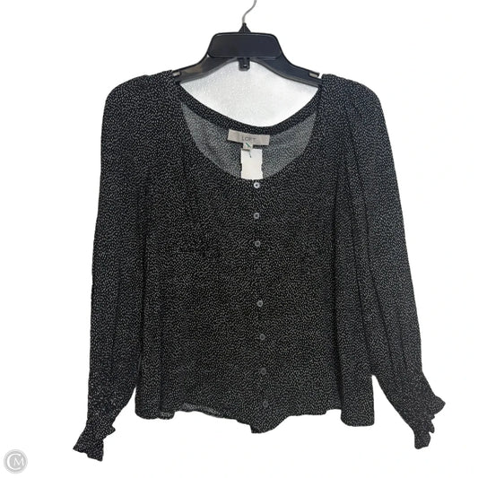 Top Long Sleeve By Loft In Black, Size: S