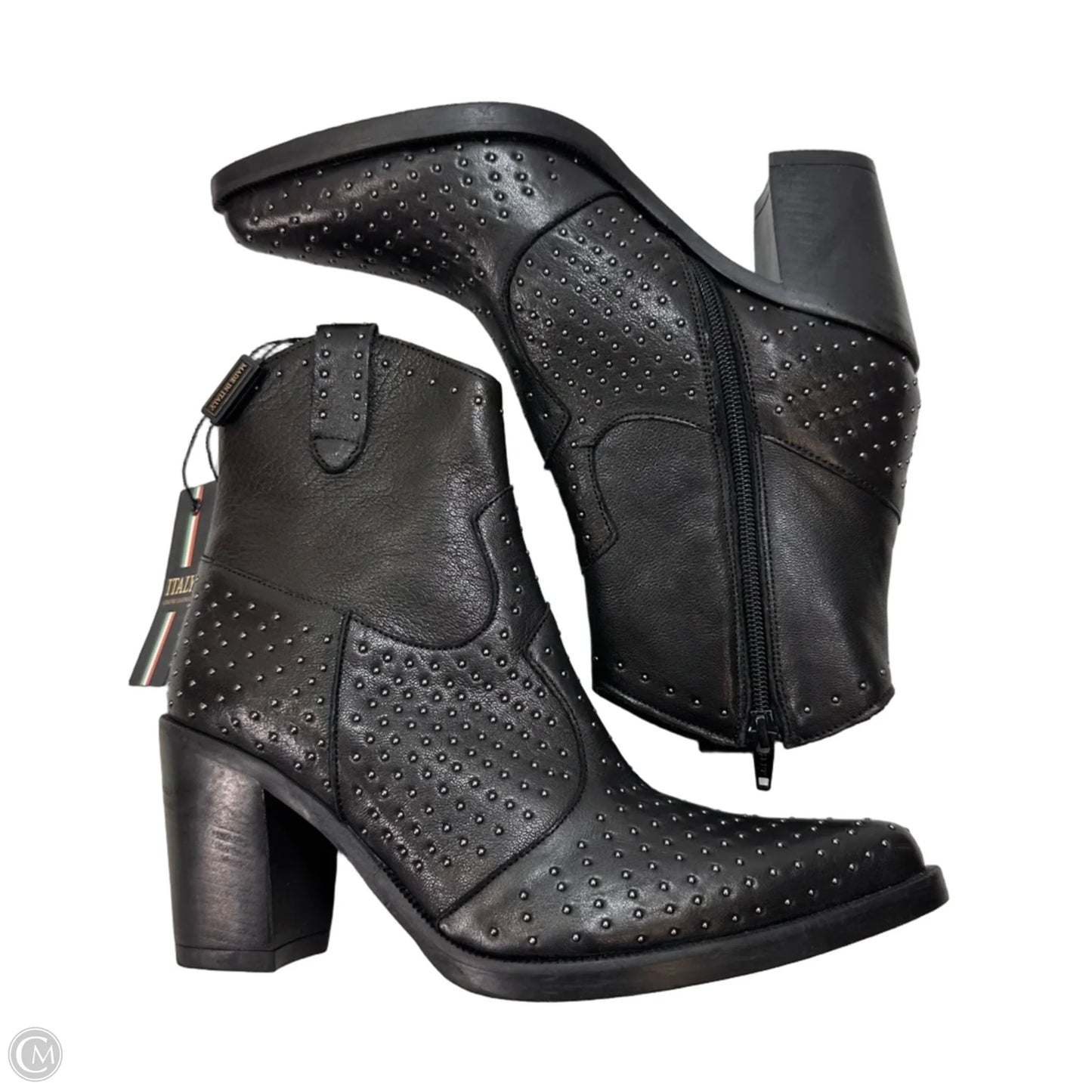 Boots Ankle Heels By Clothes Mentor In Black, Size: 7.5