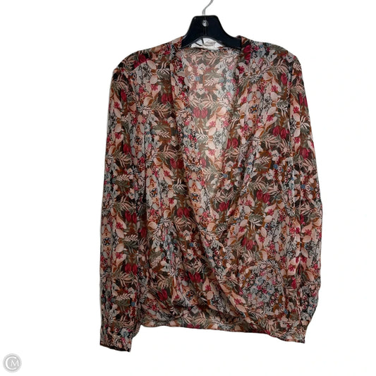 Top Long Sleeve By Bcbgeneration In Floral Print, Size: M