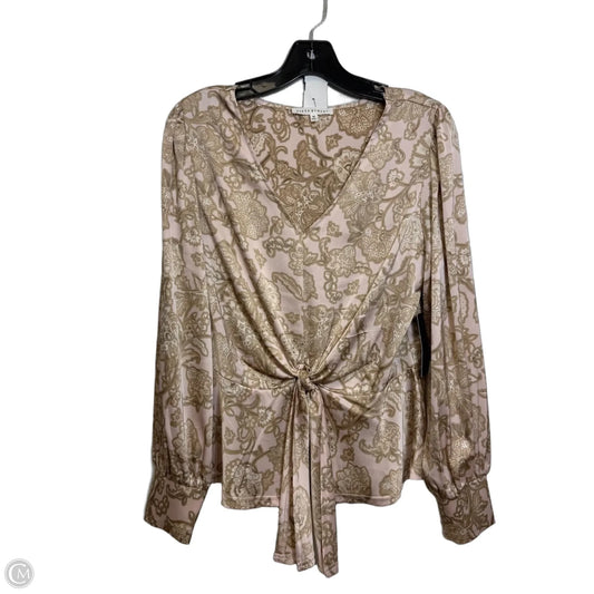 Top Long Sleeve By Fifty Street In Pink & Tan, Size: M