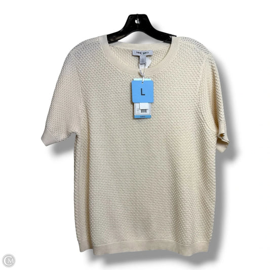Top Short Sleeve By Nine West In Cream, Size: L