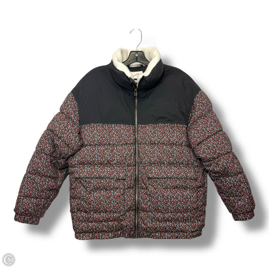 Coat Puffer & Quilted By Universal Thread In Floral Print, Size: L