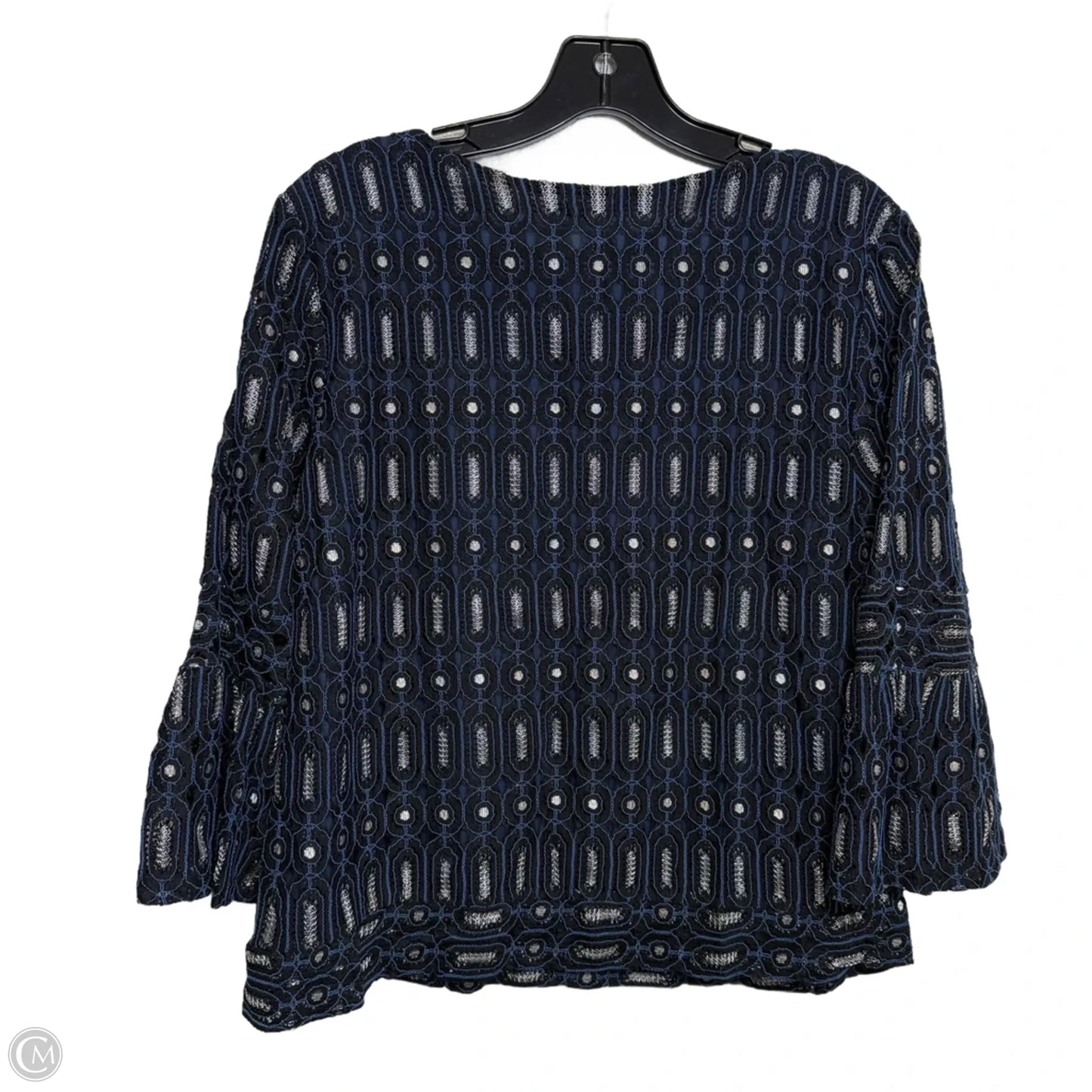 Top Long Sleeve By Loft In Blue & White, Size: S