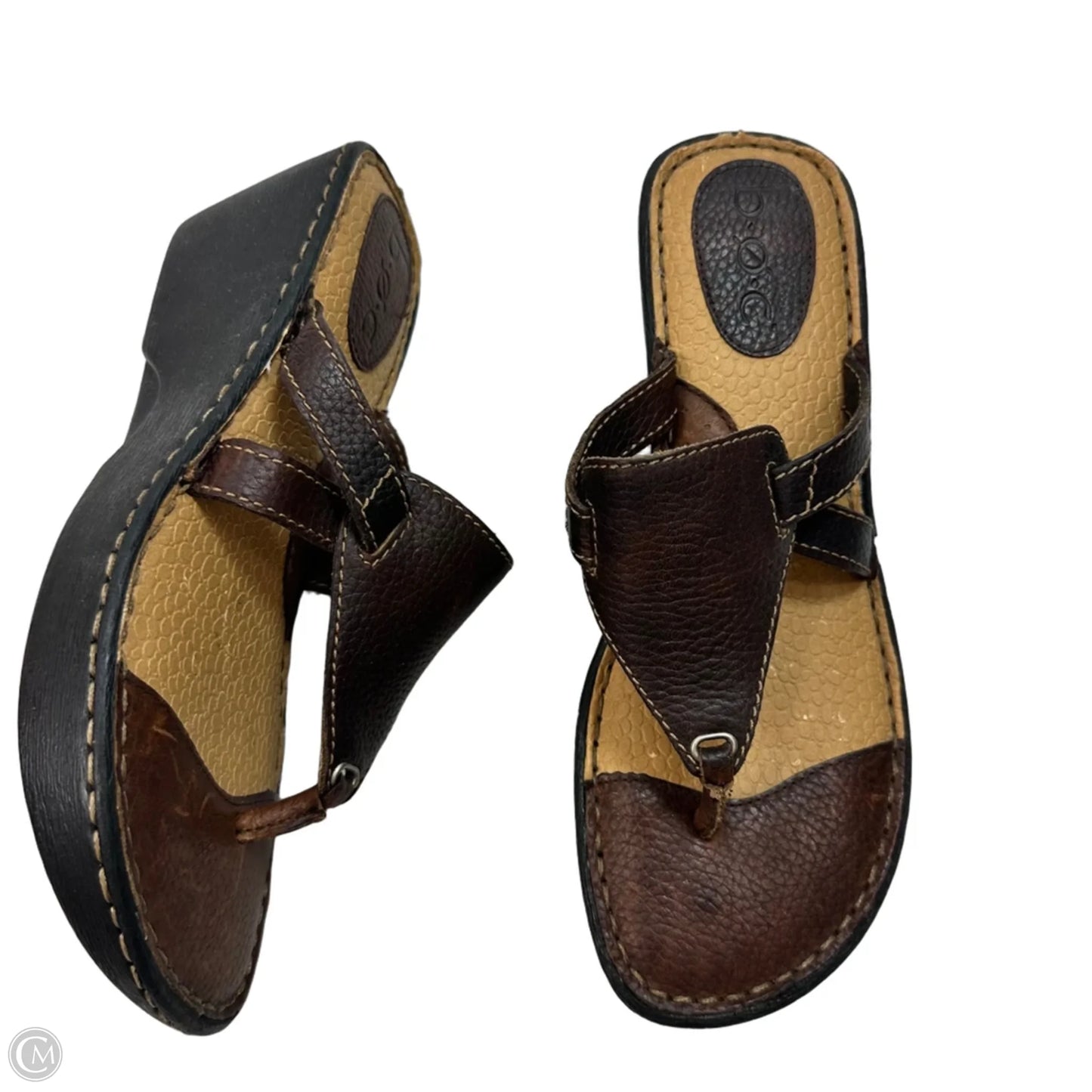 Sandals Heels Wedge By Boc In Brown, Size: 8