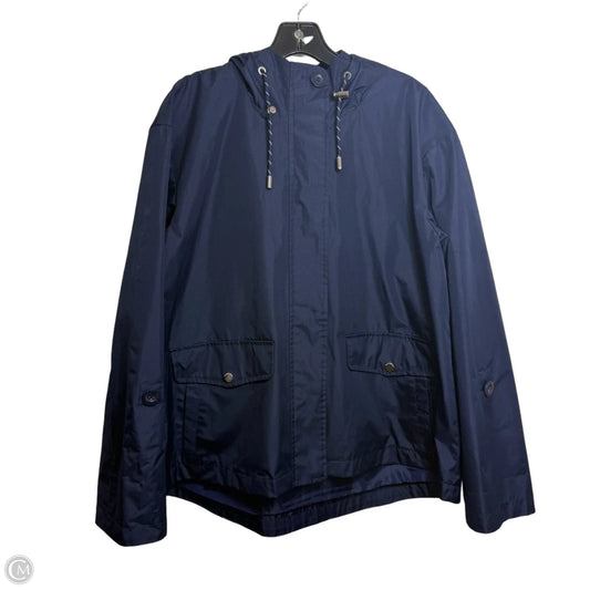 Coat Raincoat By Weatherproof In Navy, Size: M