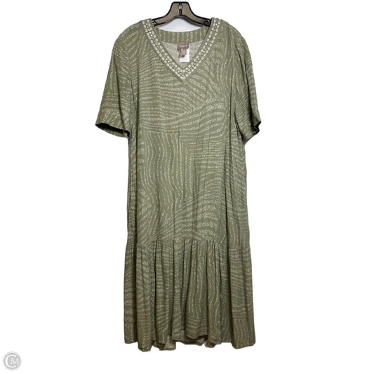 Dress Casual Midi By Chicos In Green, Size: M