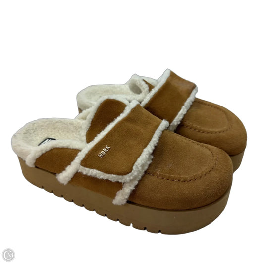 Shoes Teddy Chunky Fur Slippers Platform By Nubikk In Brown, Size: 9