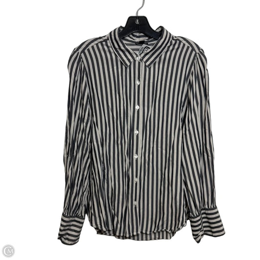 Top Long Sleeve By Ann Taylor In Black & Grey, Size: Xl