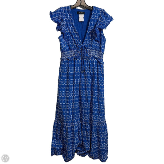 Dress Casual Maxi By Clothes Mentor In Blue & White, Size: L