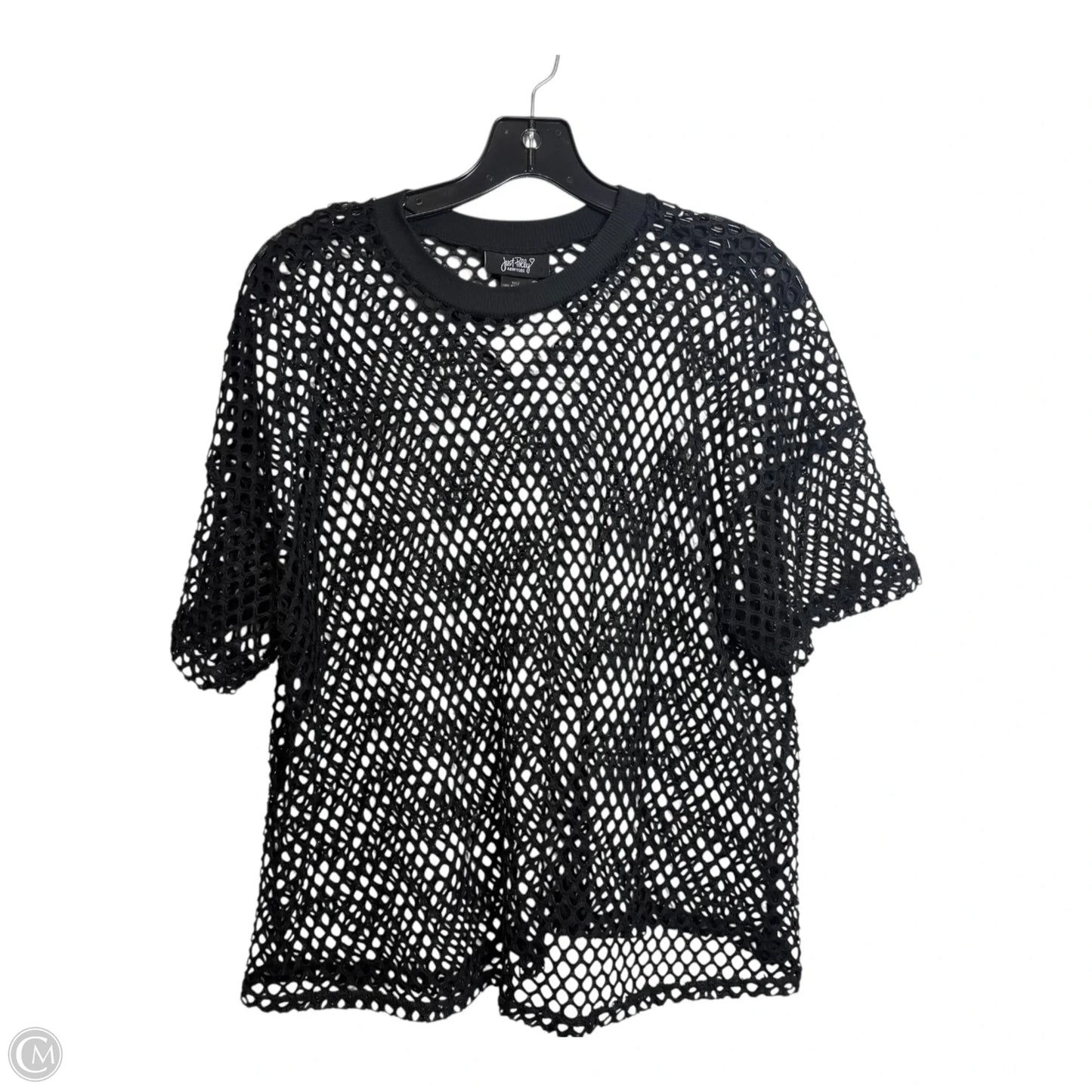 Top Short Sleeve By Just Polly In Black, Size: L