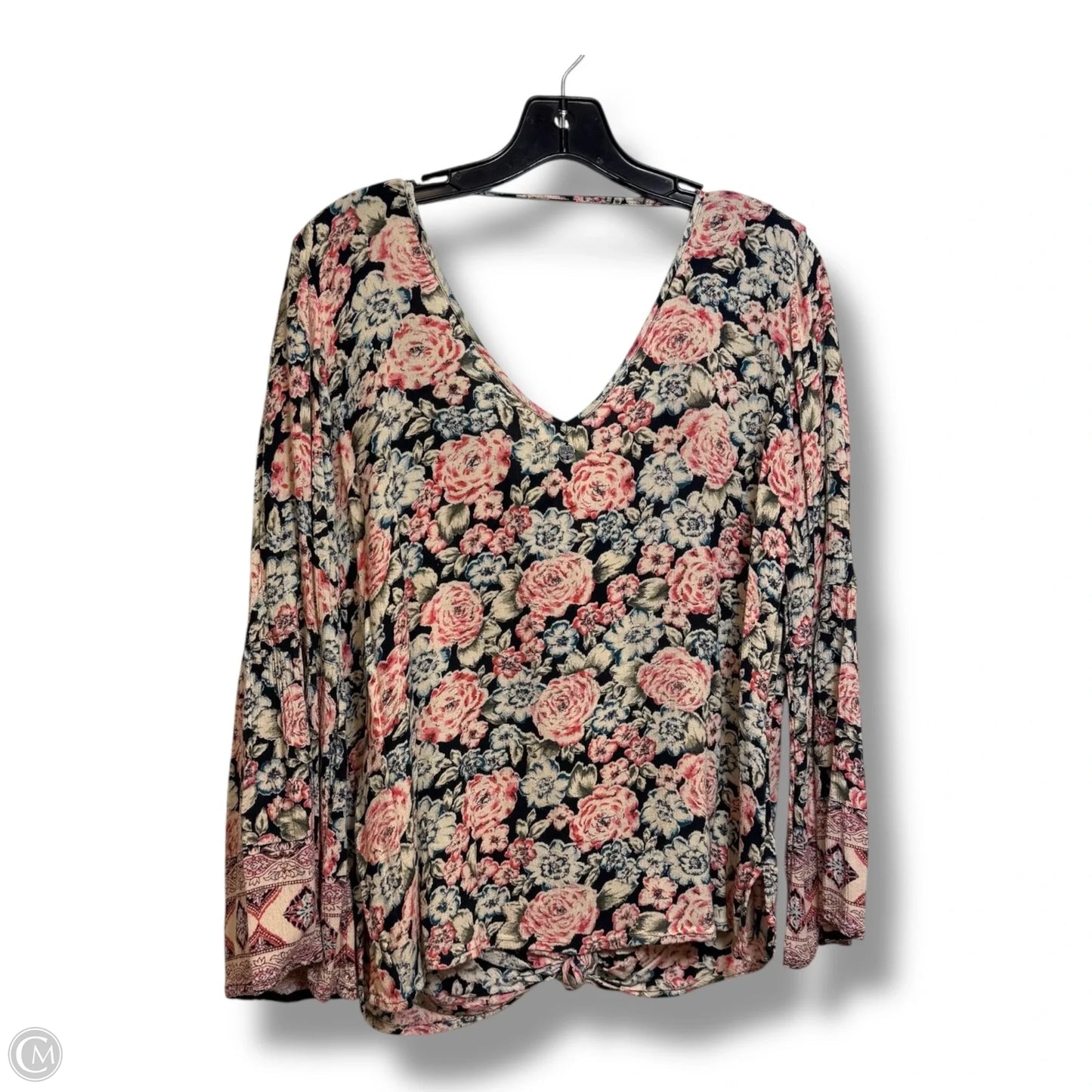 Top Long Sleeve By Billabong In Floral Print, Size: S