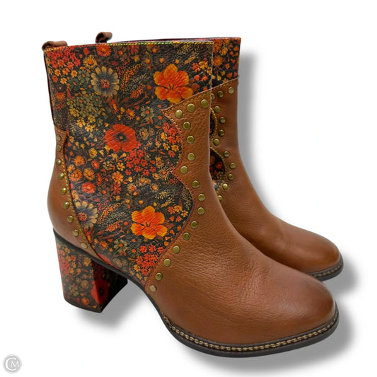 Boots Mid-calf Heels By Clothes Mentor In Brown, Size: 10
