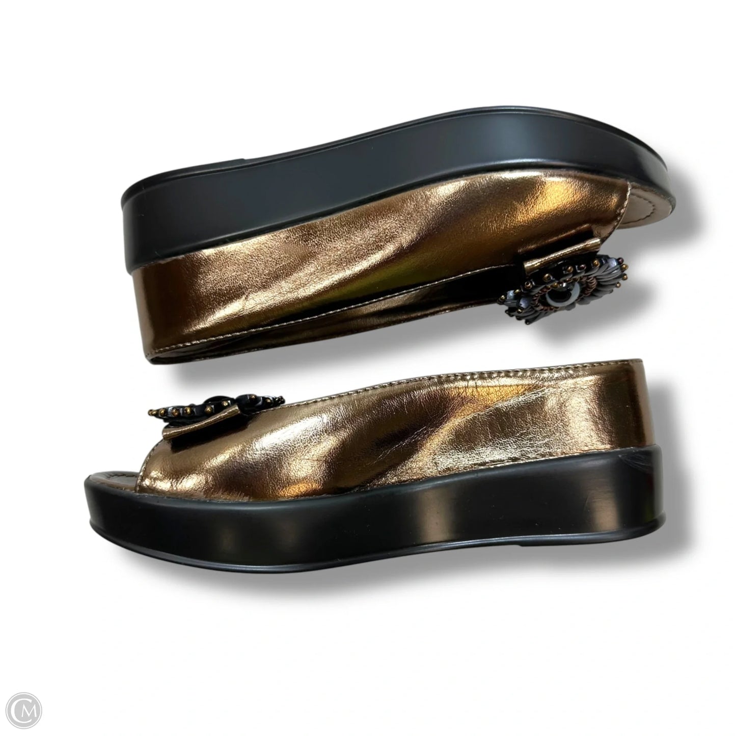 Shoes Heels Platform By Clothes Mentor In Bronze