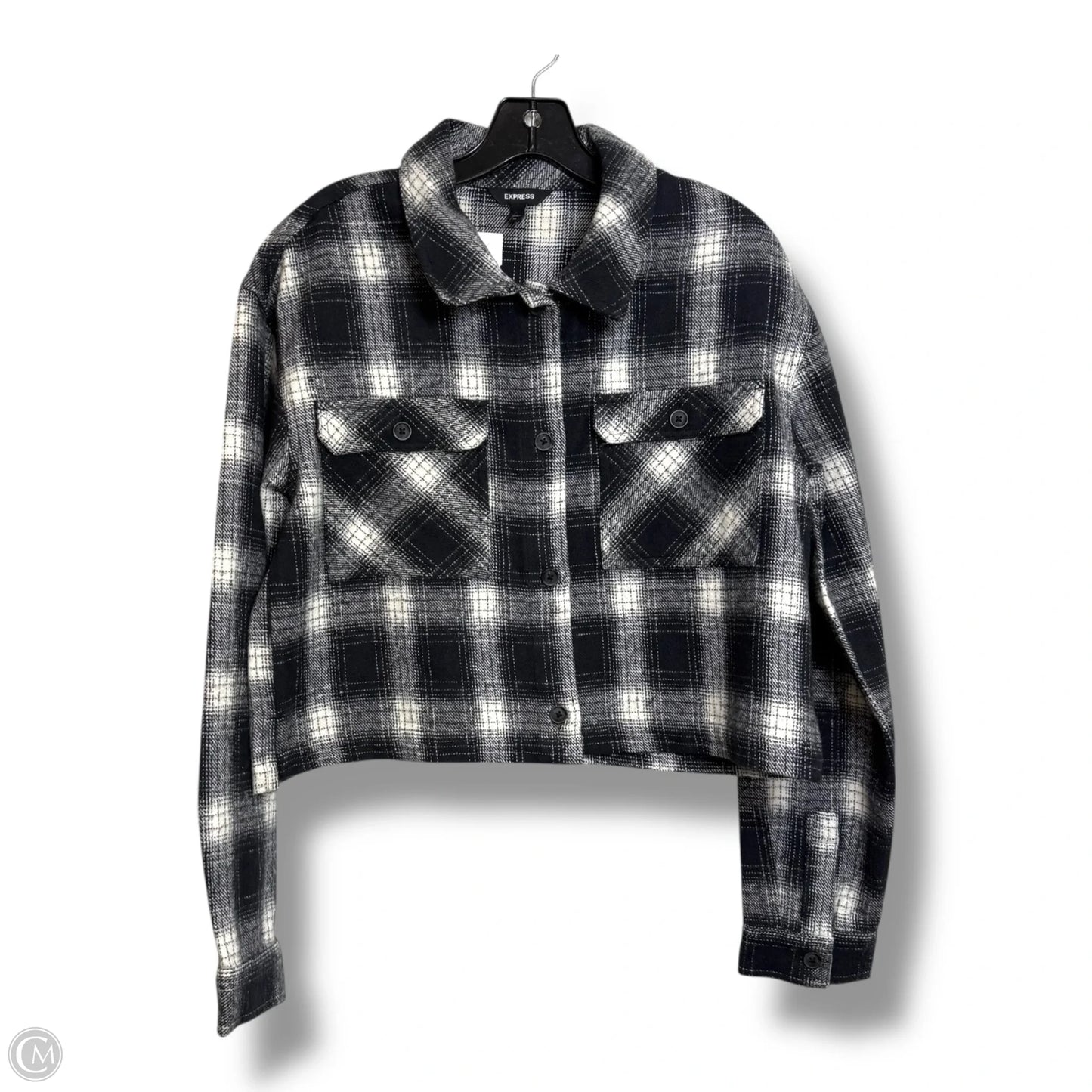 Jacket Other By Express In Black & White, Size: M