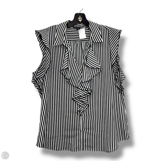 Blouse Designer By Karl Lagerfeld In Striped Pattern, Size: L