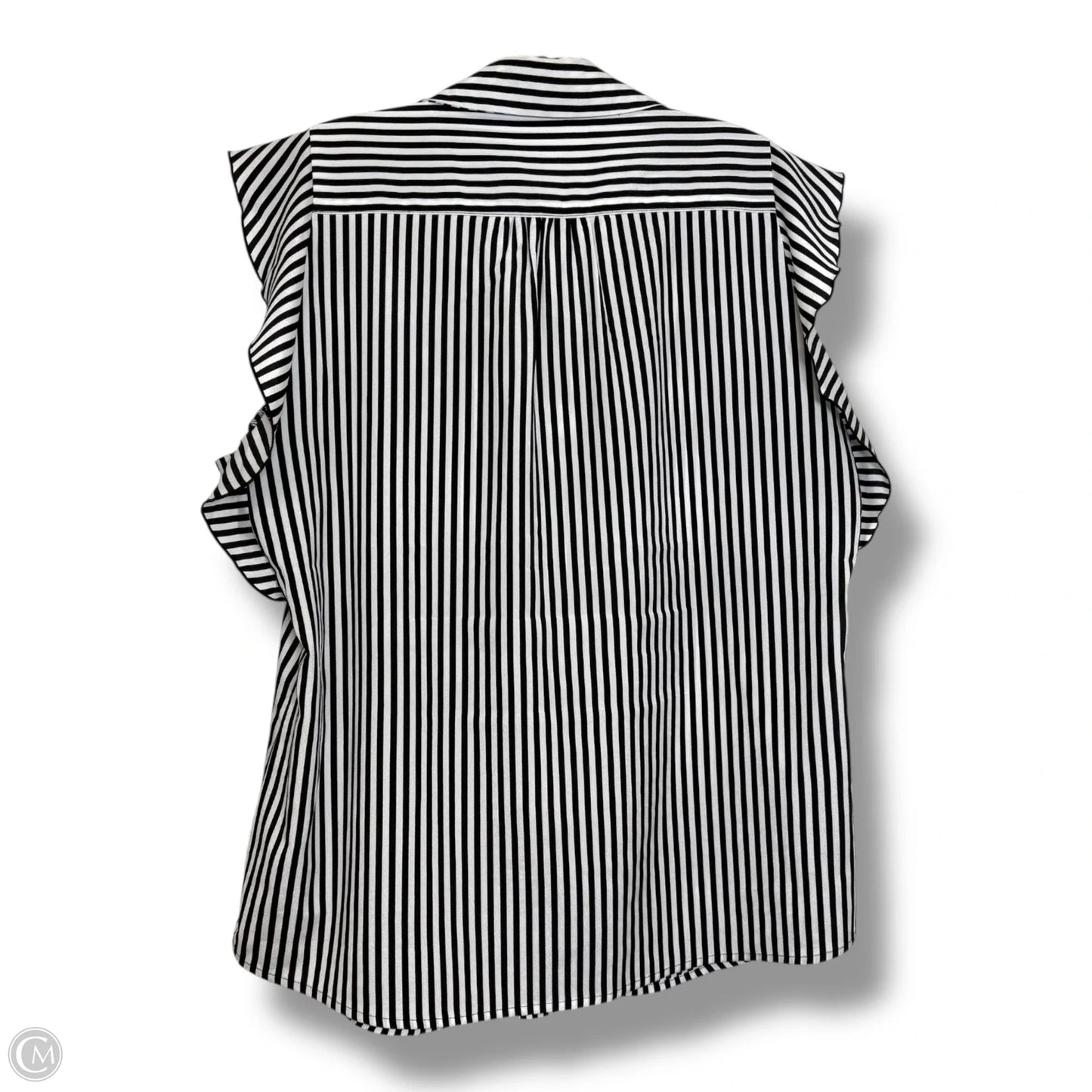 Blouse Designer By Karl Lagerfeld In Striped Pattern, Size: L
