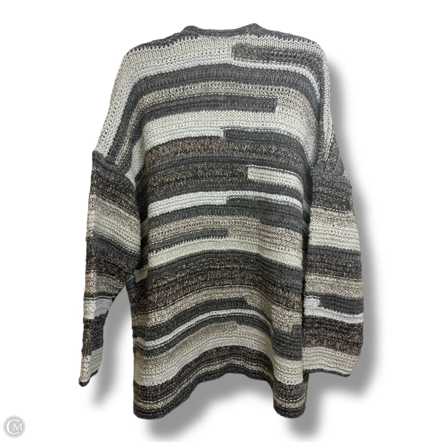 Sweater Cardigan By J. Jill In Striped Pattern, Size: 2x