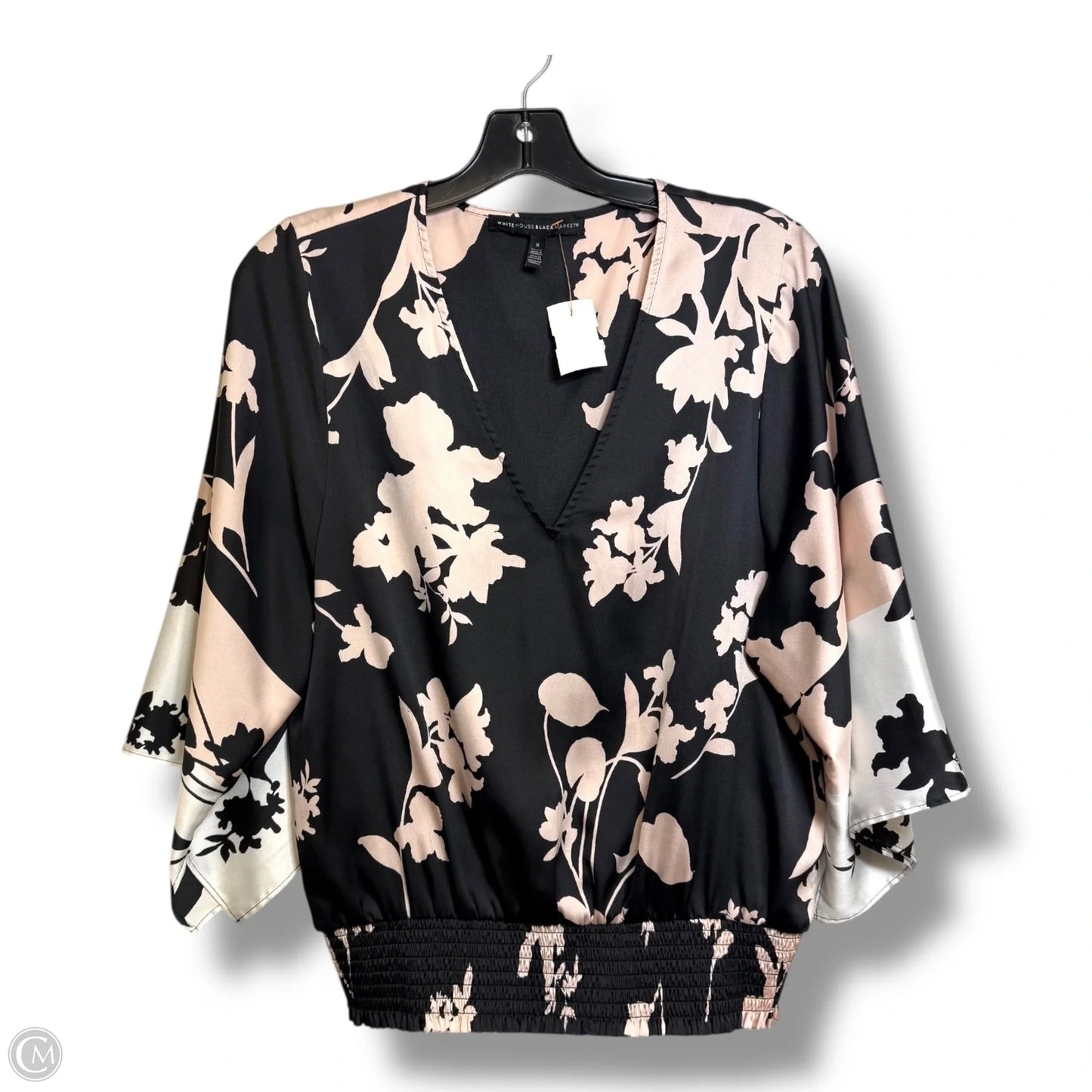 Top 3/4 Sleeve By White House Black Market In Floral Print, Size: S