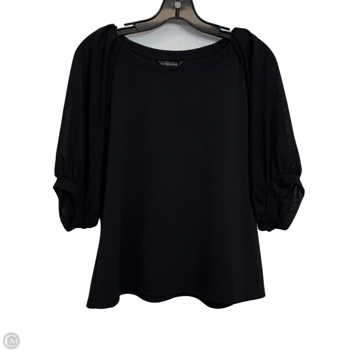 Top Short Sleeve By Banana Republic In Black, Size: M