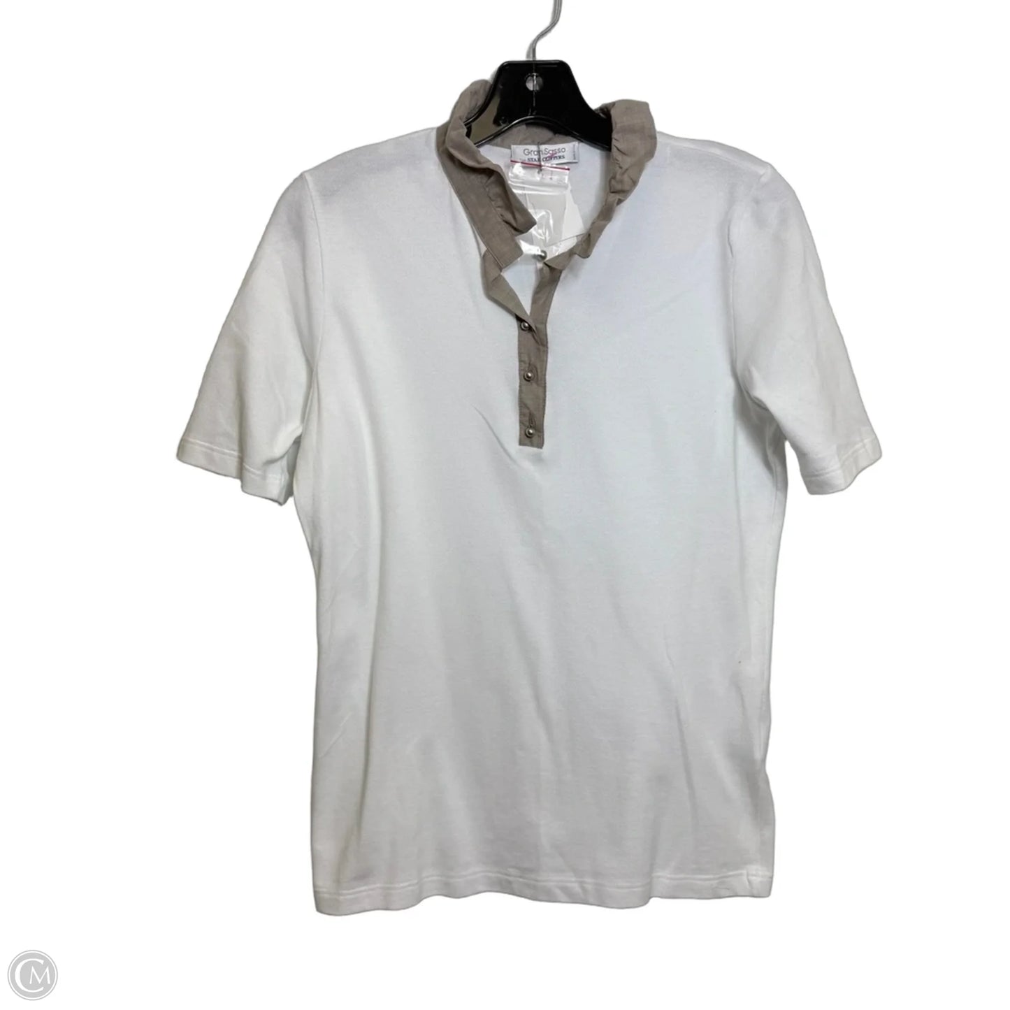 Top Short Sleeve By Clothes Mentor In White, Size: M
