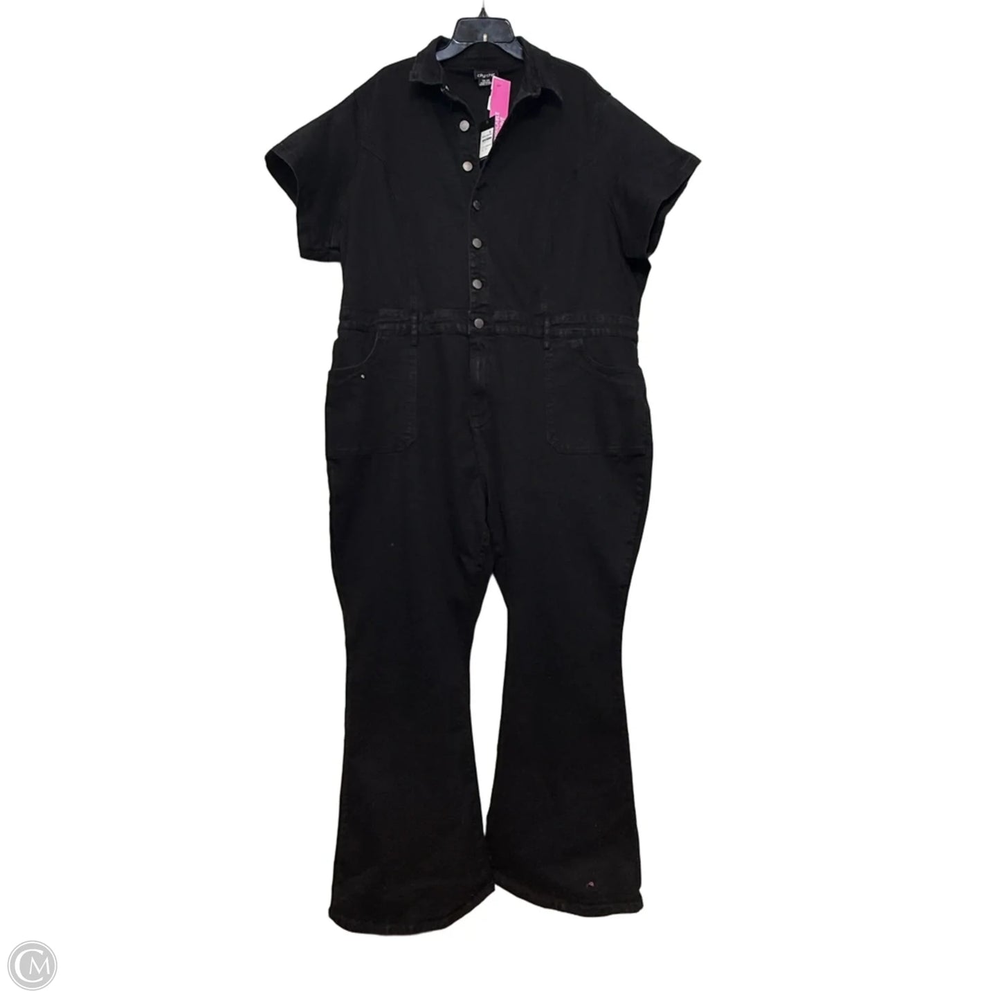 Jumpsuit By City Chic In Black Denim, Size: Xxl