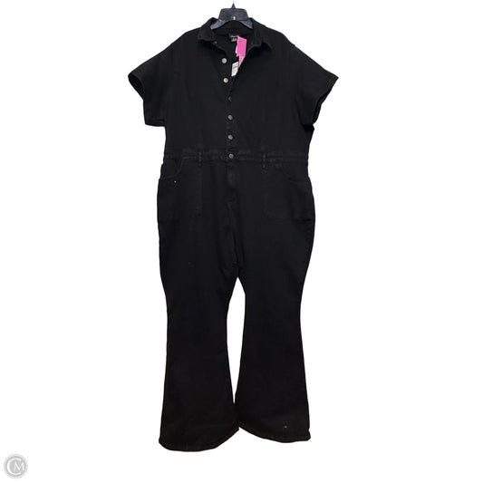 Jumpsuit By City Chic In Black Denim, Size: Xxl