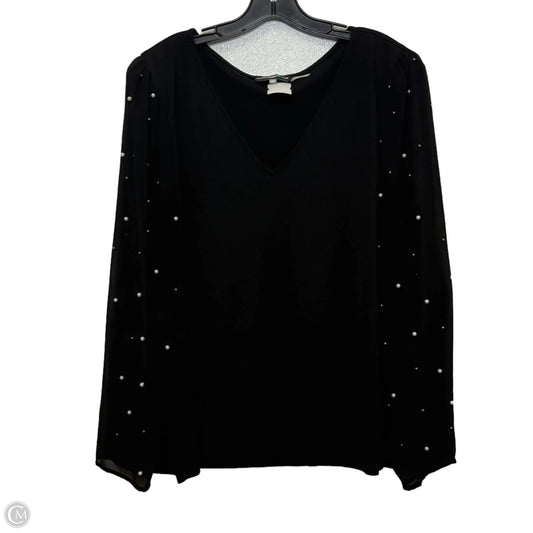 Top 3/4 Sleeve Designer By Karl Lagerfeld In Black, Size: 2x