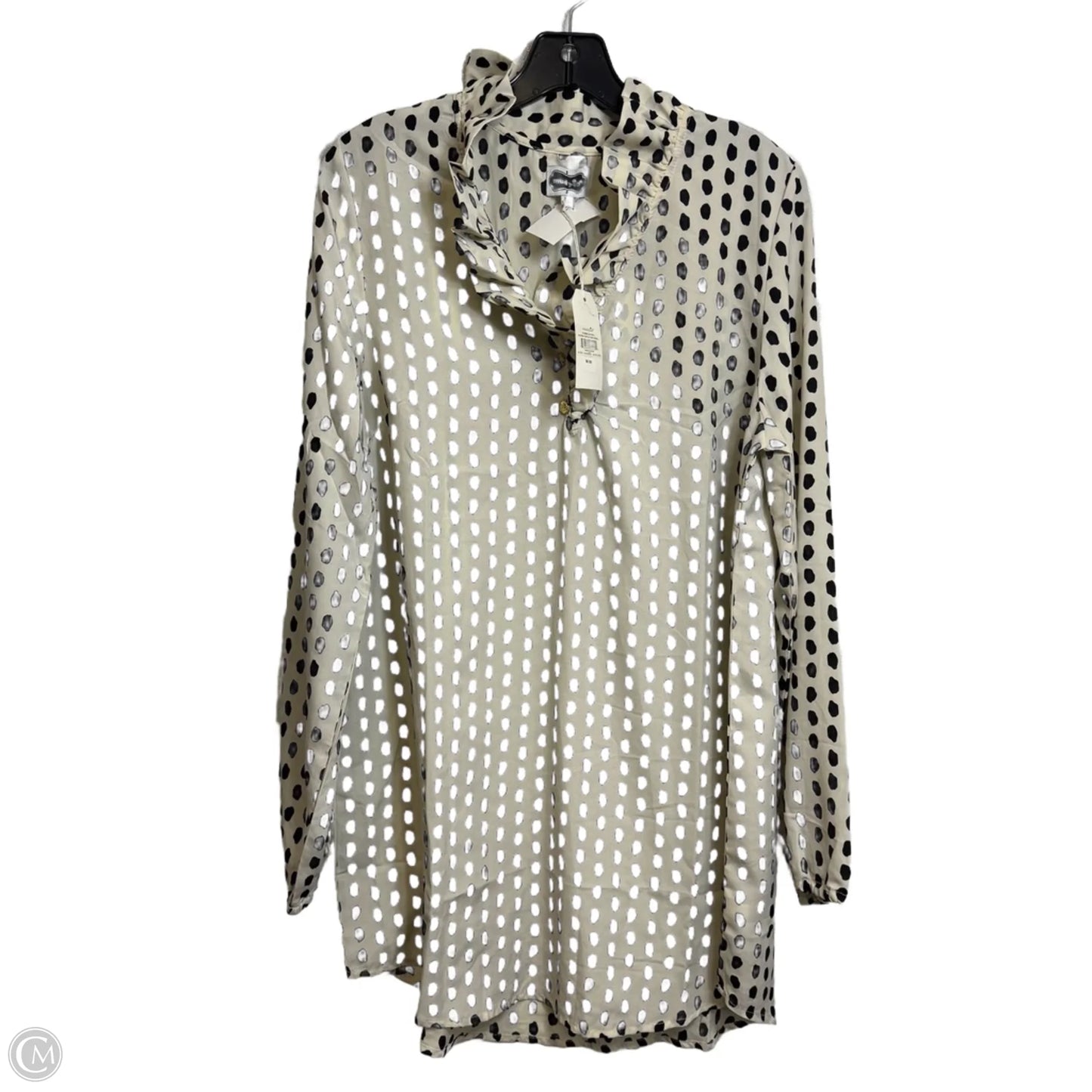 Top Long Sleeve By Mudpie In Polkadot Pattern, Size: L