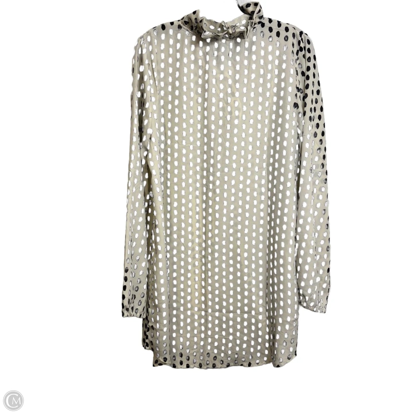Top Long Sleeve By Mudpie In Polkadot Pattern, Size: L