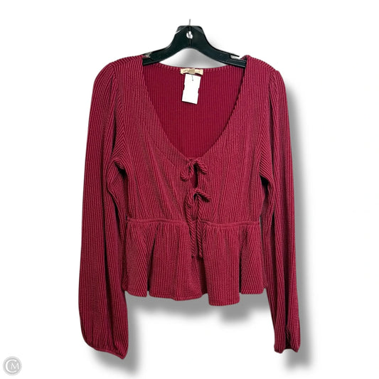 Top Long Sleeve By Moa Moa In Red, Size: L