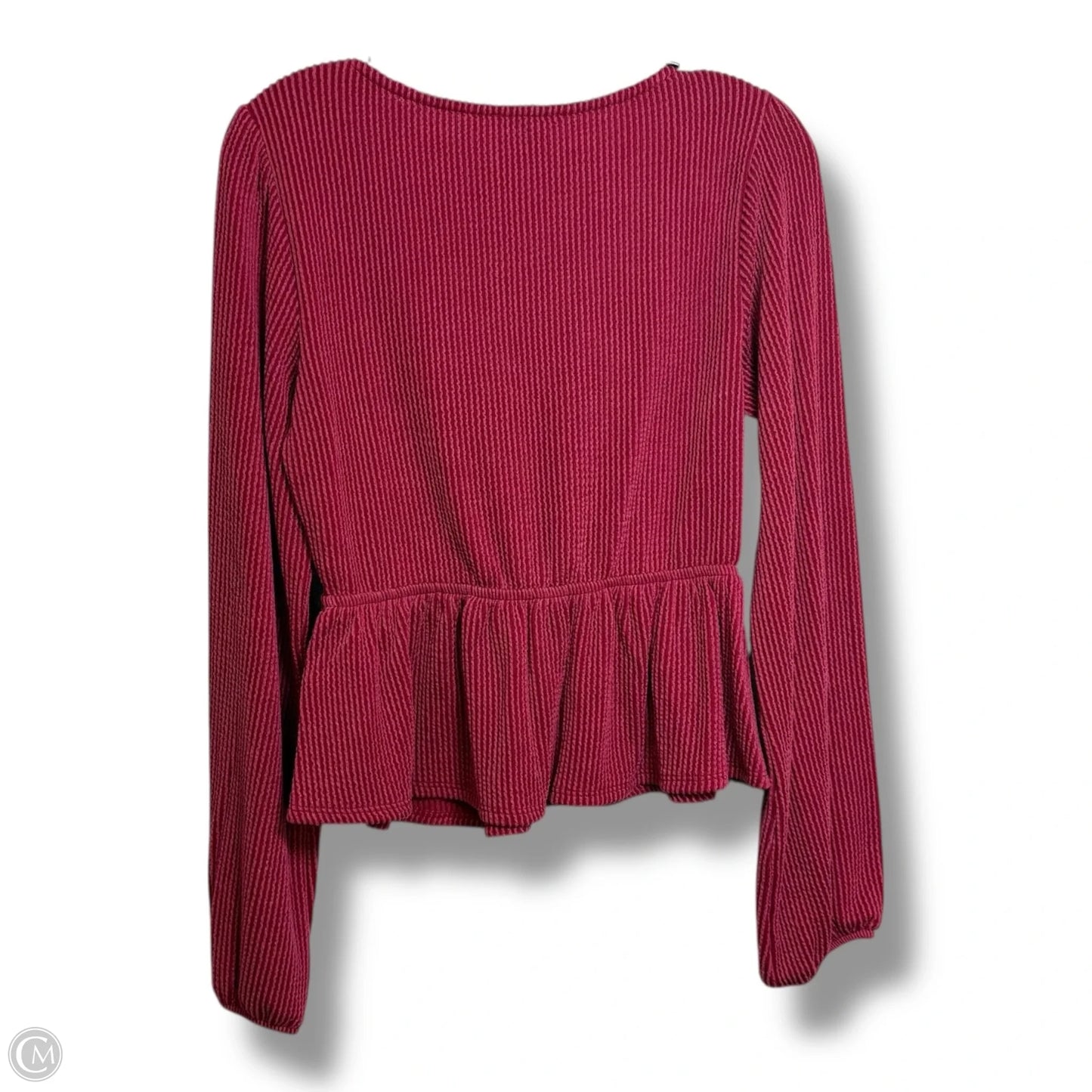Top Long Sleeve By Moa Moa In Red, Size: L