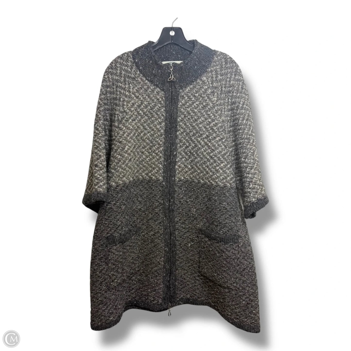 WOOL Sweater Short Sleeve By ARAN CRAFTS In Grey, Size: Xl