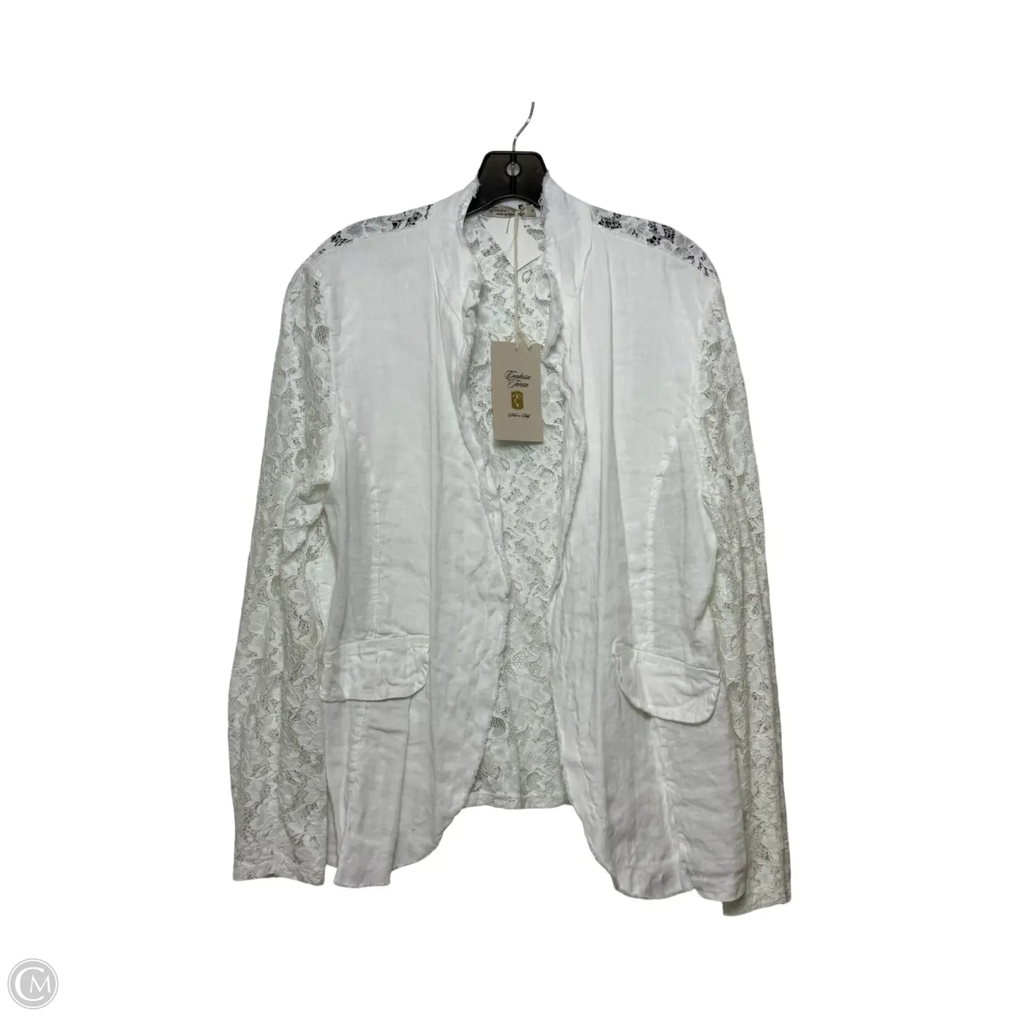 Cardigan By Clothes Mentor In White, Size: L
