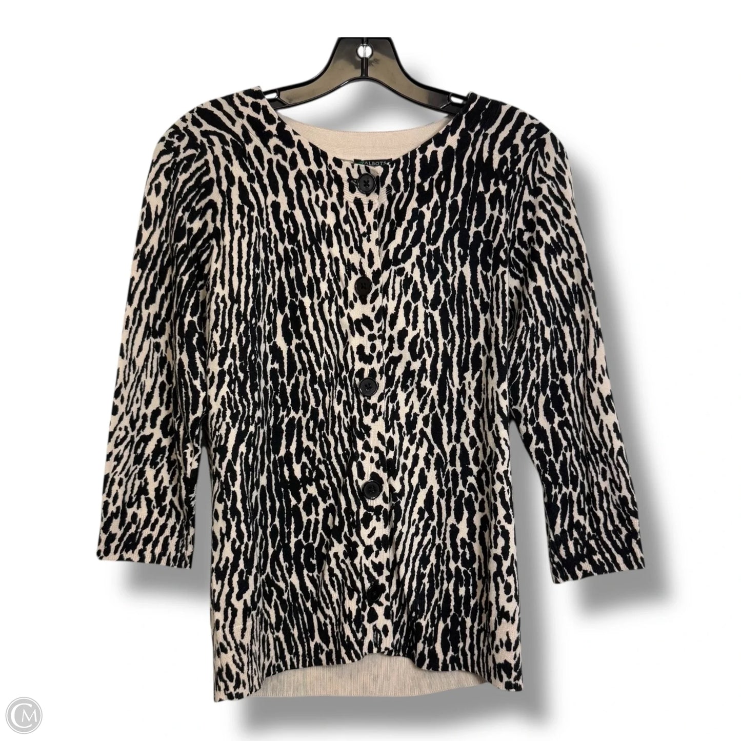 Cardigan By Talbots In Animal Print, Size: Mp