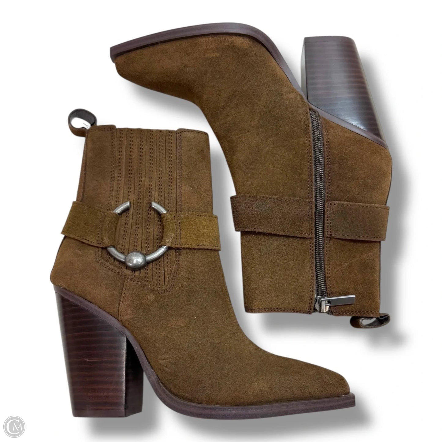 Boots Ankle Heels By Steve Madden In Brown, Size: 5