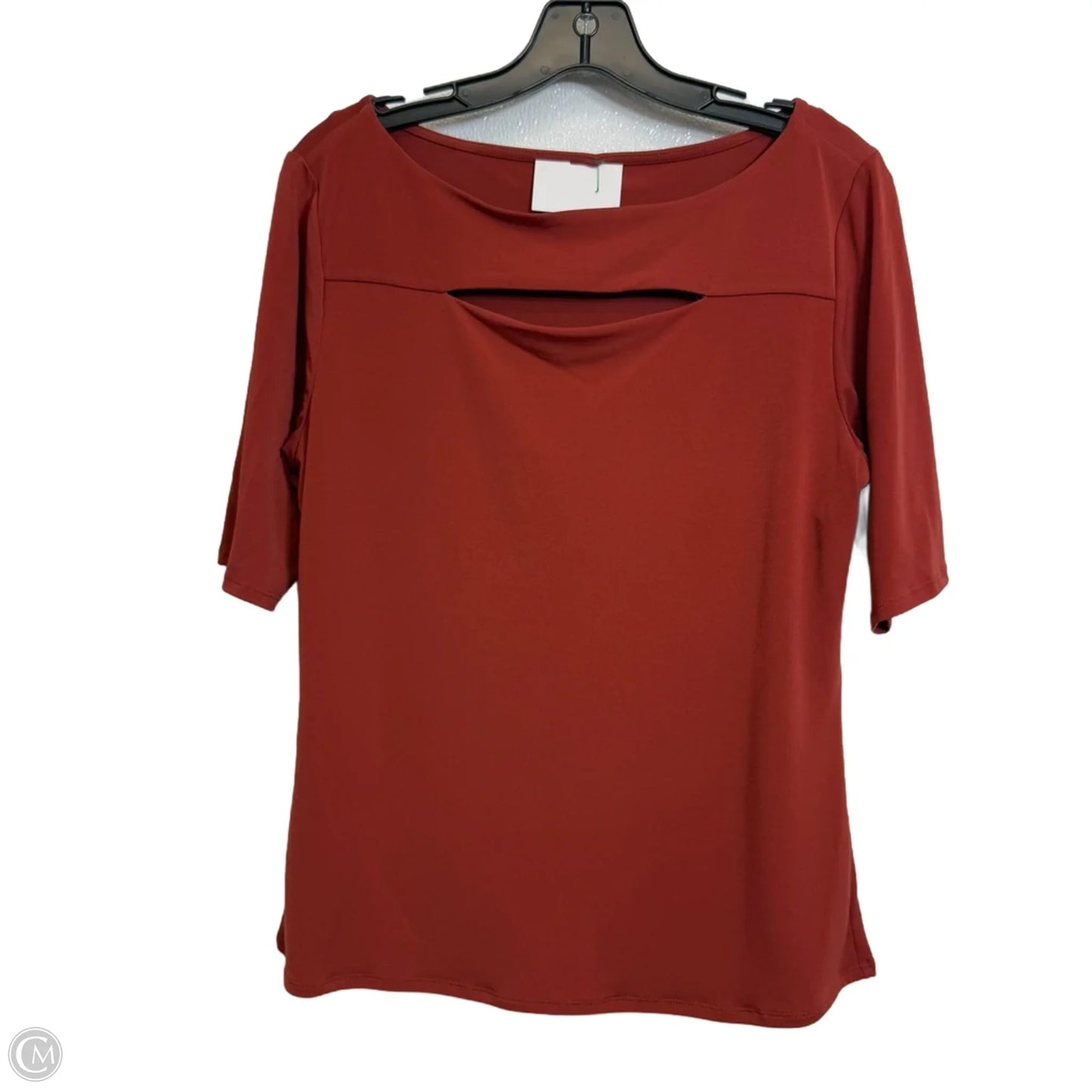 Top Short Sleeve By Grace In Orange, Size: L