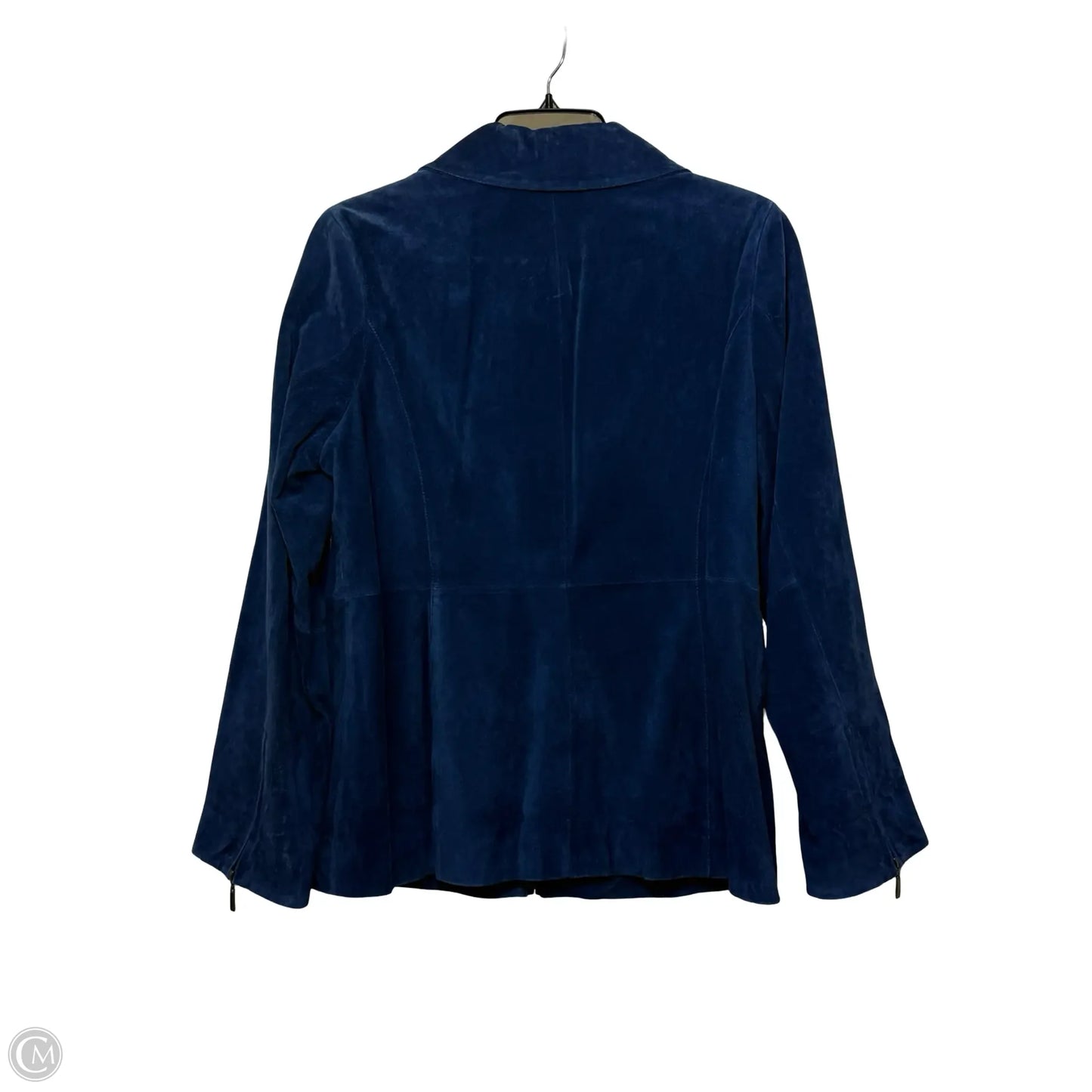Leather Jacket By Dennis Basso Qvc In Blue, Size: M