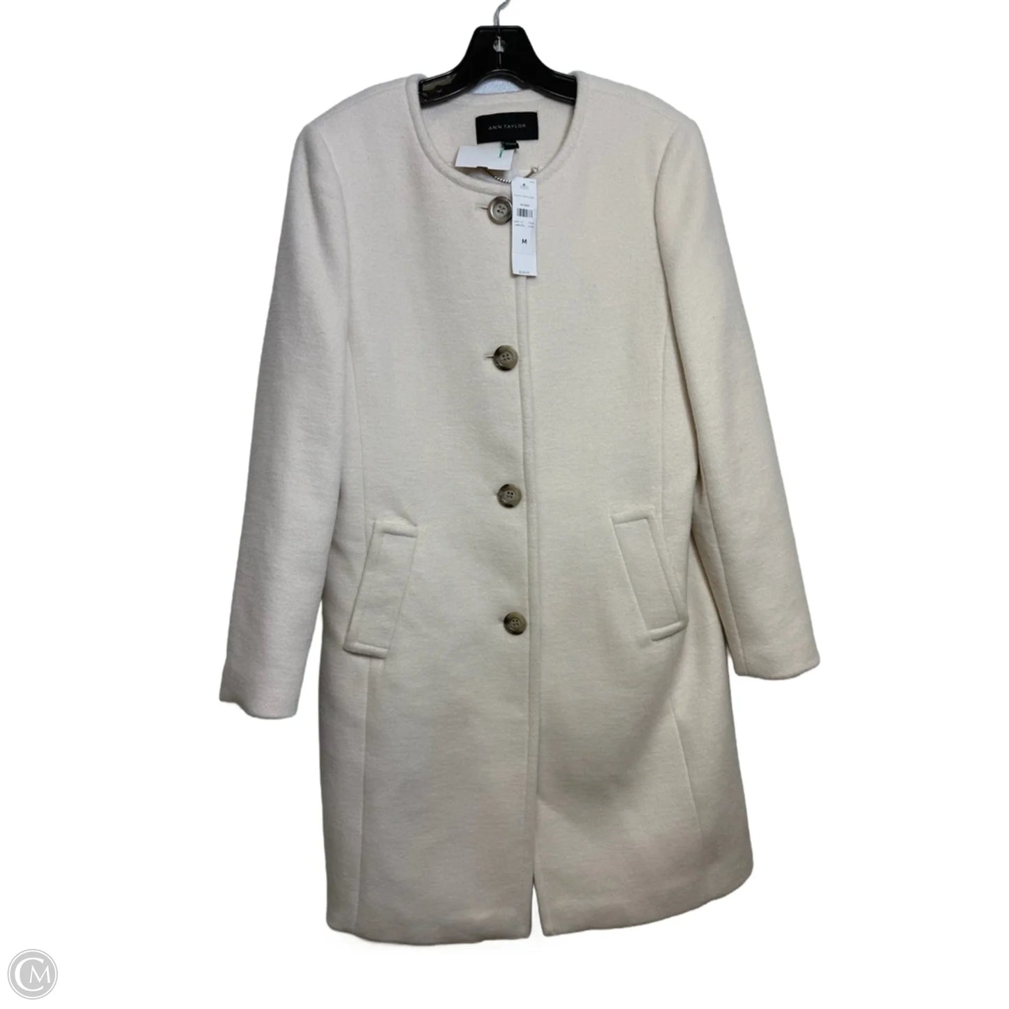 Coat Peacoat By Ann Taylor In White, Size: M