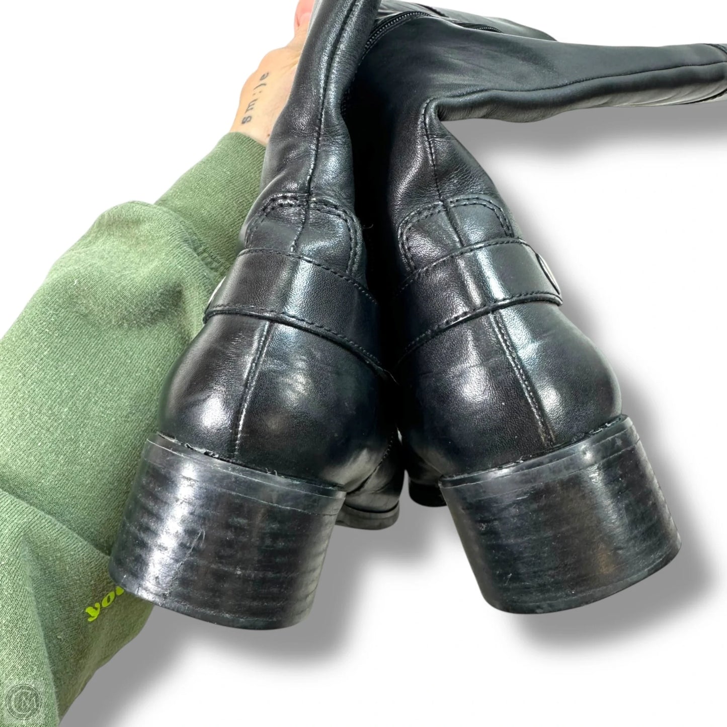 Wide calf Boots Knee Flats By Etienne Aigner In Black, Size: 9